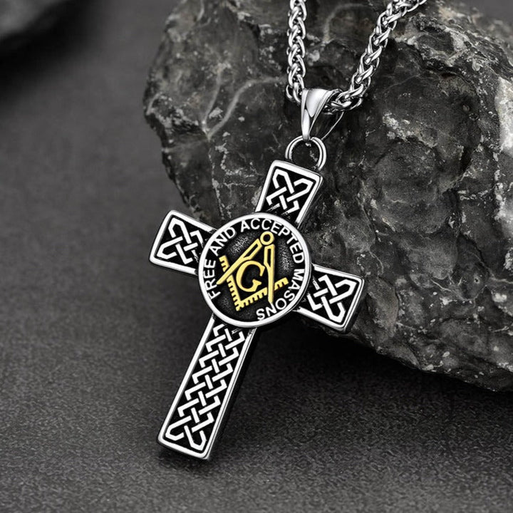 Masonic Celtic Cross Pendant Necklace for Men