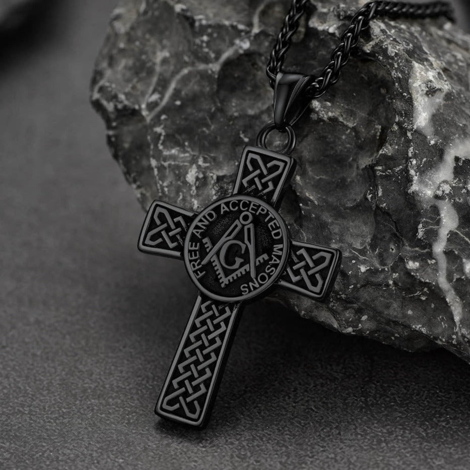Masonic Celtic Cross Pendant Necklace for Men