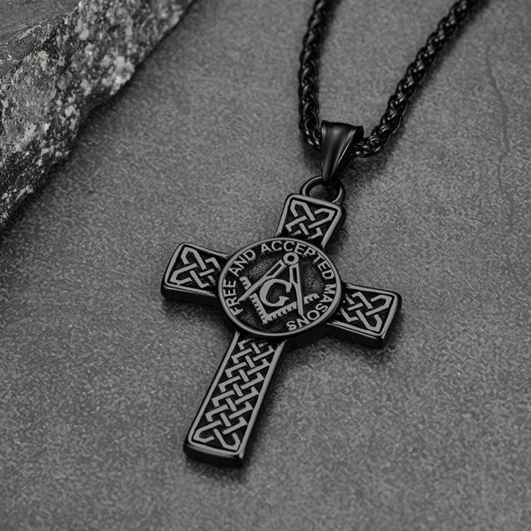 Masonic Celtic Cross Pendant Necklace for Men
