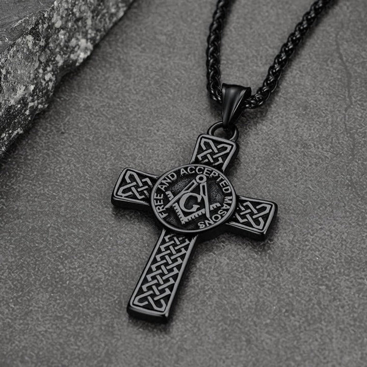 Masonic Celtic Cross Pendant Necklace for Men