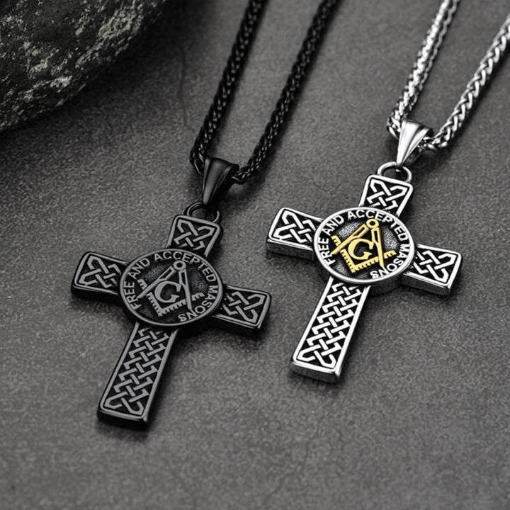 Masonic Celtic Cross Pendant Necklace for Men