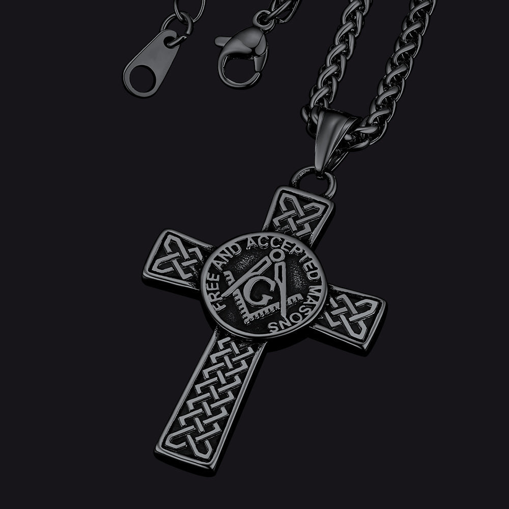 Masonic Celtic Cross Pendant Necklace for Men