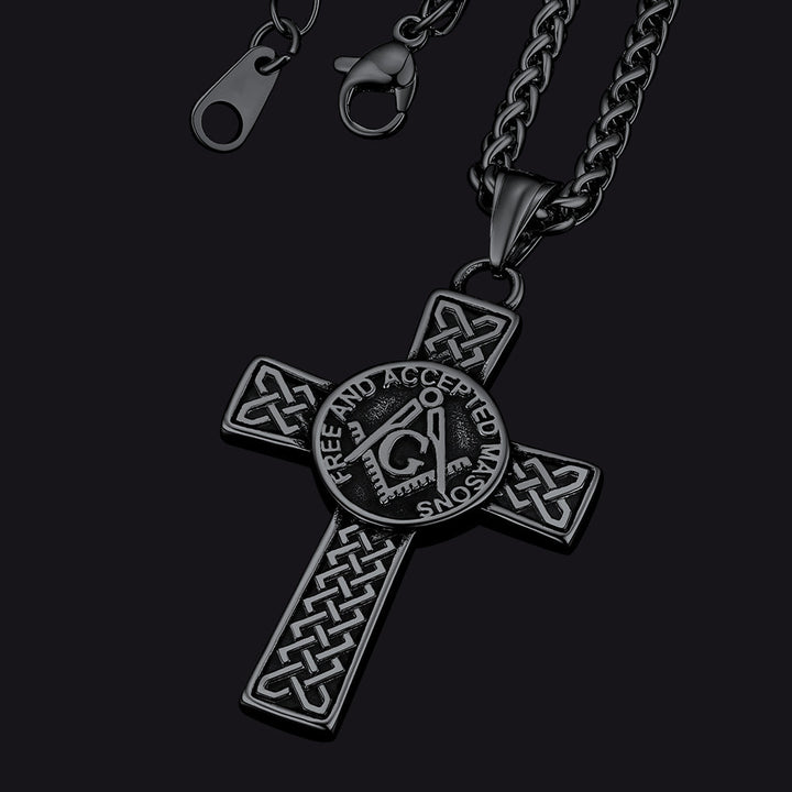 Masonic Celtic Cross Pendant Necklace for Men