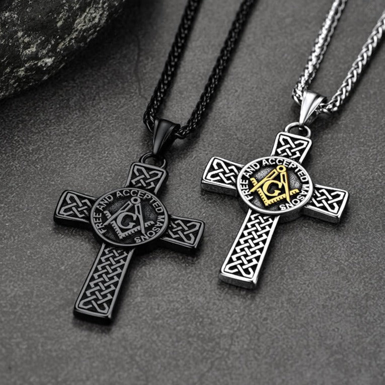 Masonic Celtic Cross Pendant Necklace for Men