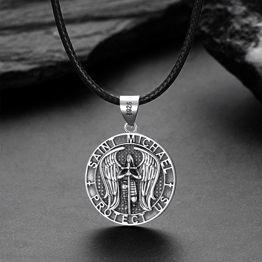 Christian Saint Michael Pendant Necklace Medal for Men