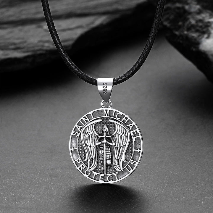 Christian Saint Michael Pendant Necklace Medal for Men