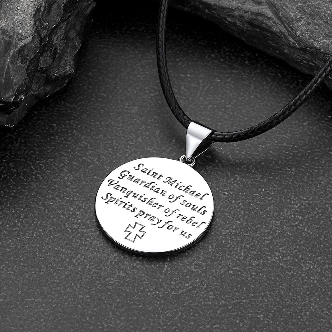 Christian Saint Michael Pendant Necklace Medal for Men