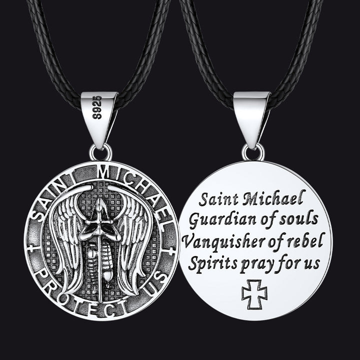Christian Saint Michael Pendant Necklace Medal for Men