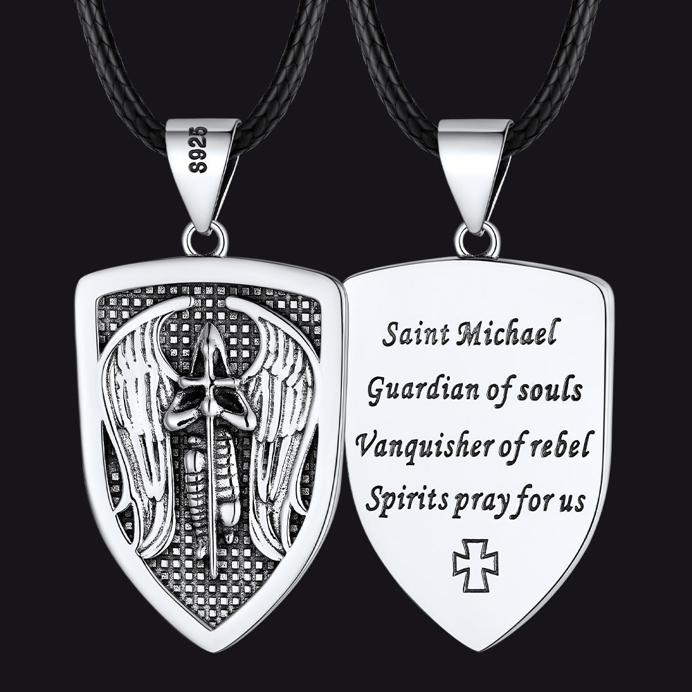 Shield Archangel St. Michael Protection Necklace For Men