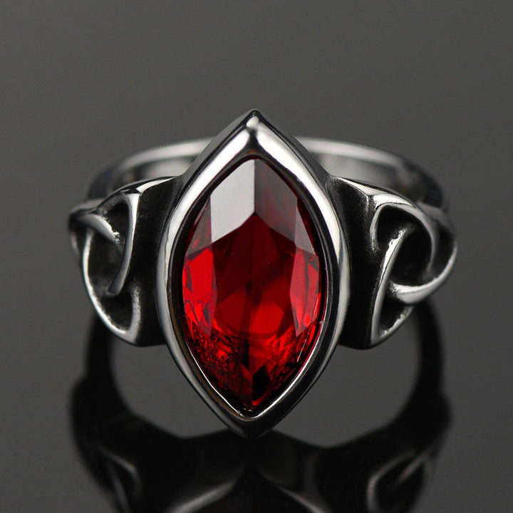 Flash Sale Vintage Celtic Ruby Ring for Men in Stainless Steel