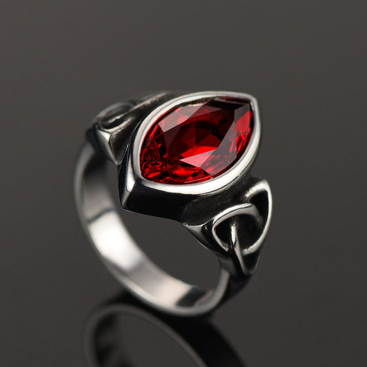 Flash Sale Vintage Celtic Ruby Ring for Men in Stainless Steel