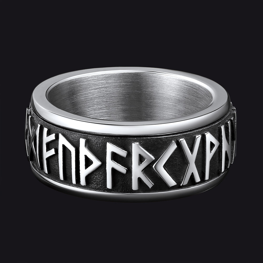 Norse Viking Rune Fidget Anxiety Band Ring For Men