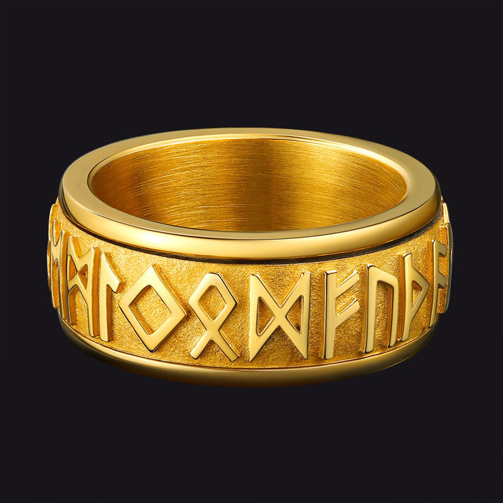 Norse Viking Rune Fidget Anxiety Band Ring For Men