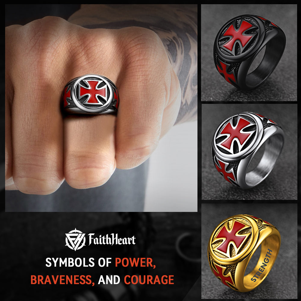 Christian Knights Templar Cross Ring For Men