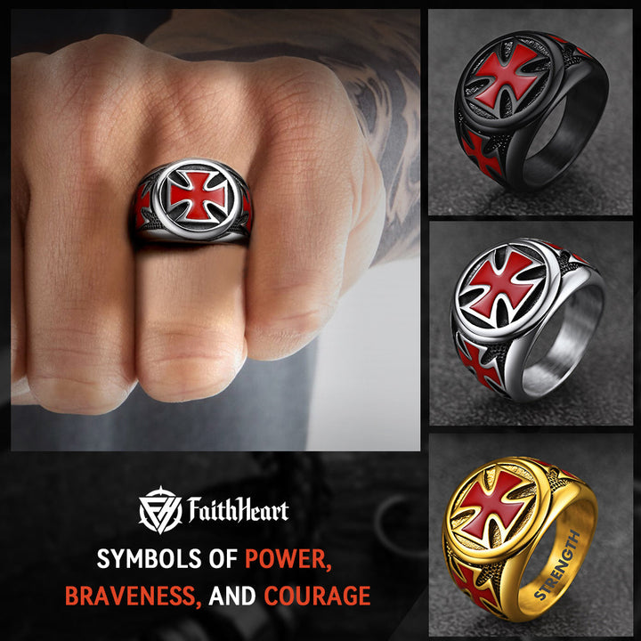 Christian Knights Templar Cross Ring For Men