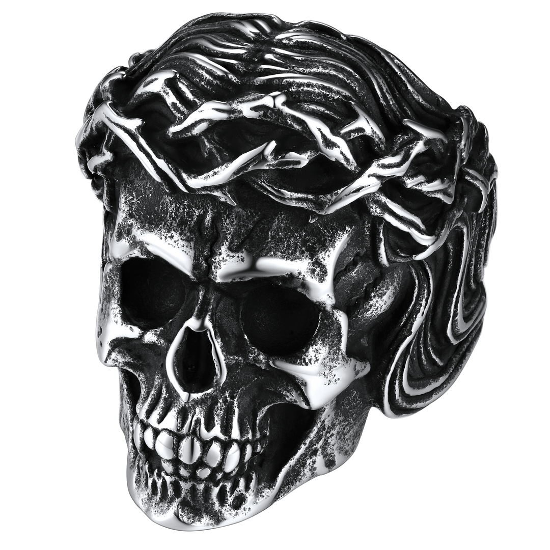 Flash Sale Crown of Thorns Skull Ring For Men Stainless Steel