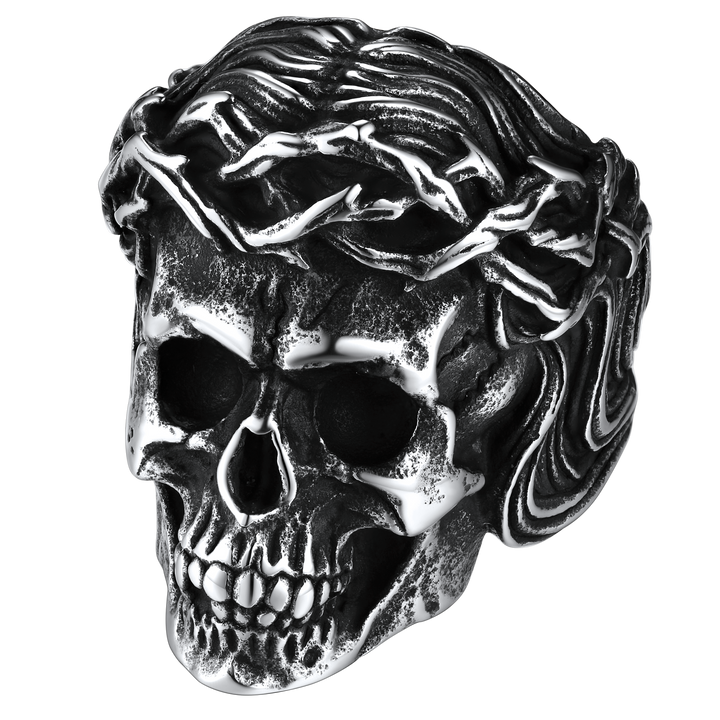Flash Sale Crown of Thorns Skull Ring For Men Stainless Steel