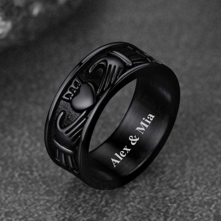 Celtic Claddagh Love Wedding Band Ring for Men and Women