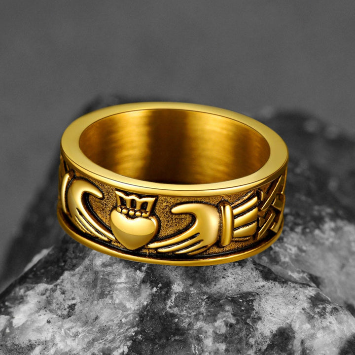 Celtic Claddagh Love Wedding Band Ring for Men and Women