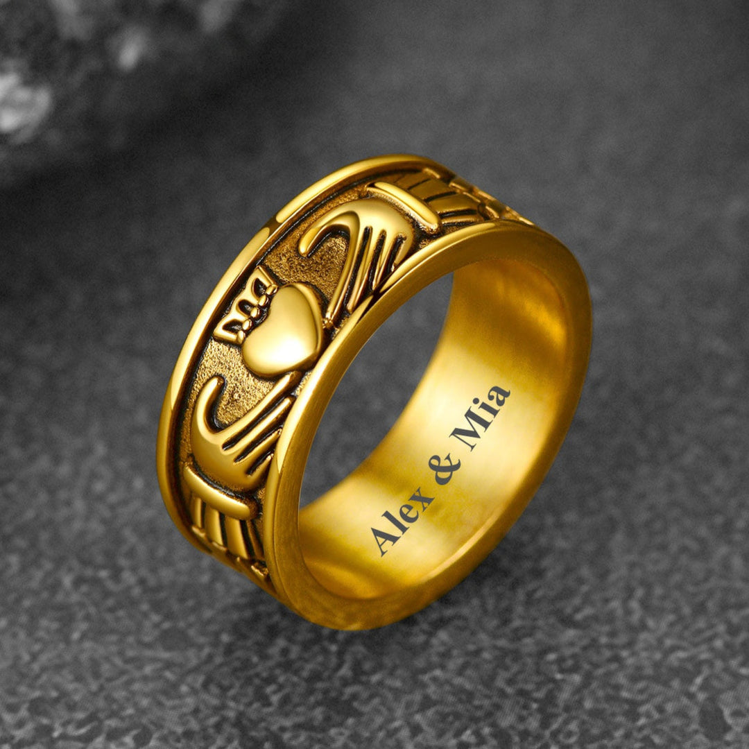 Celtic Claddagh Love Wedding Band Ring for Men and Women
