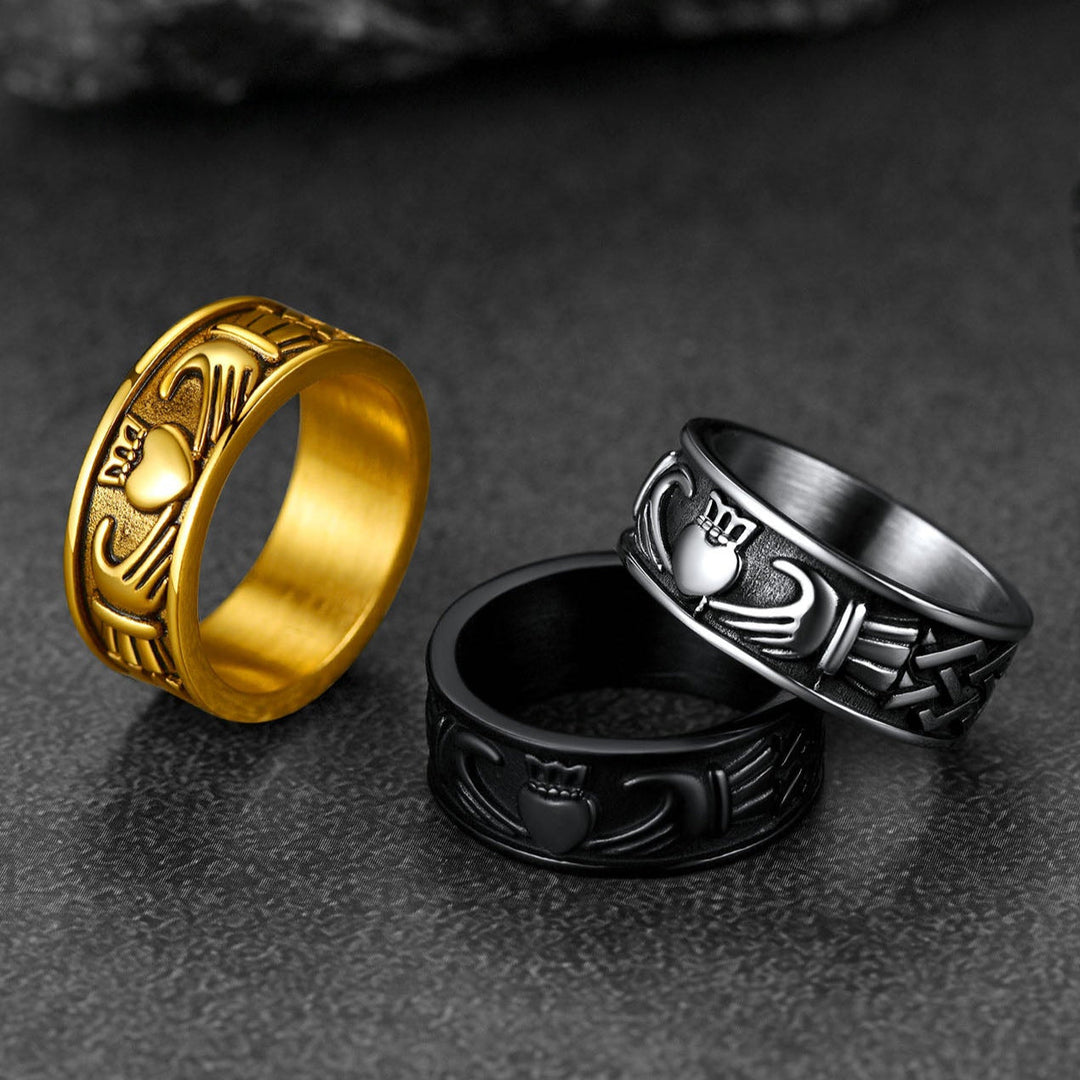 Celtic Claddagh Love Wedding Band Ring for Men and Women