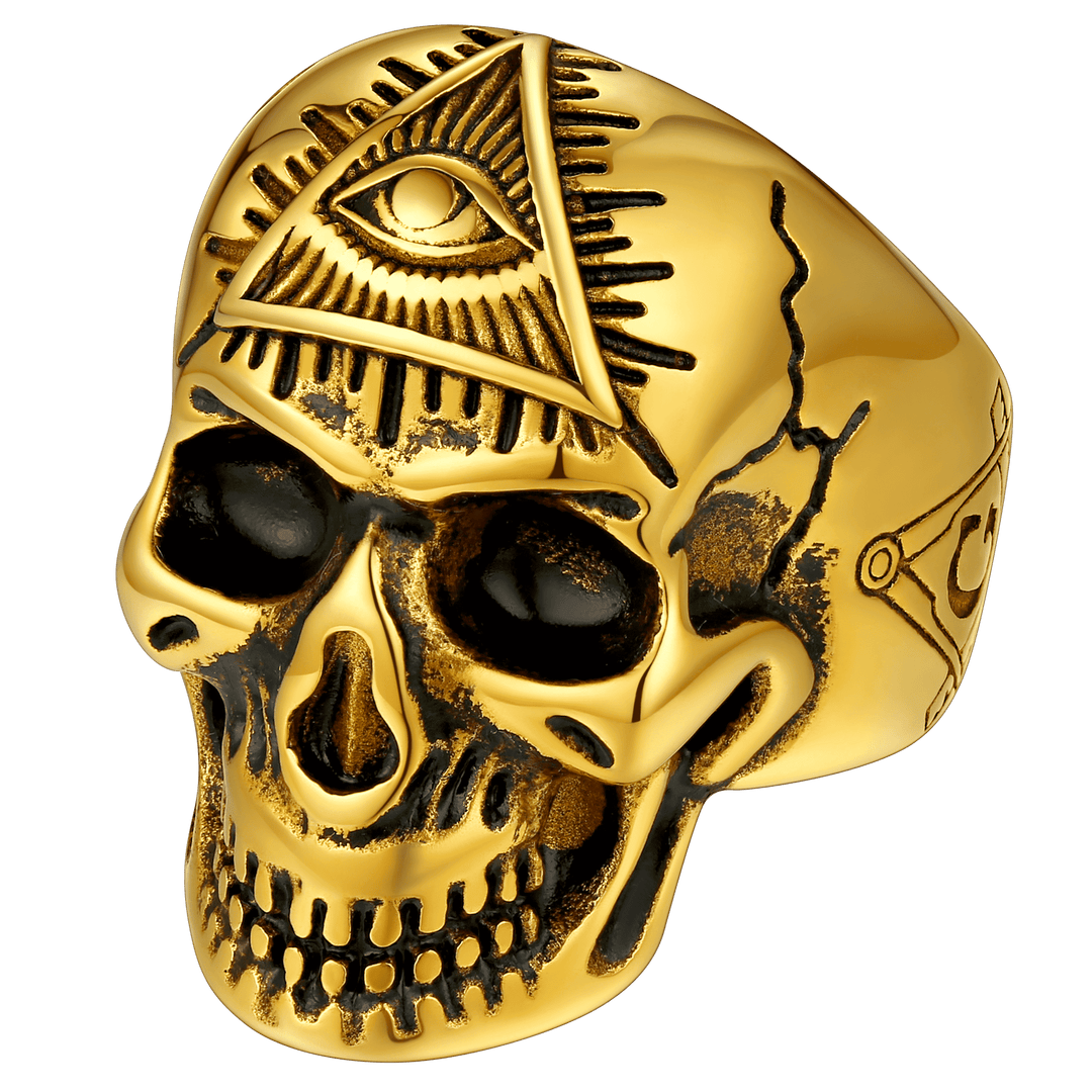 Eye of Providence Skull Ring For Men