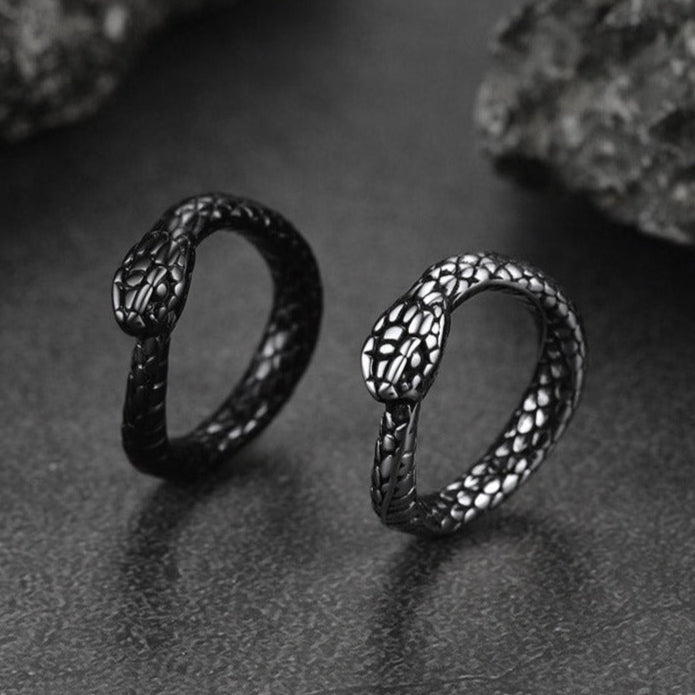 Stainless Steel Midi Snake Band Ring for Men and Women