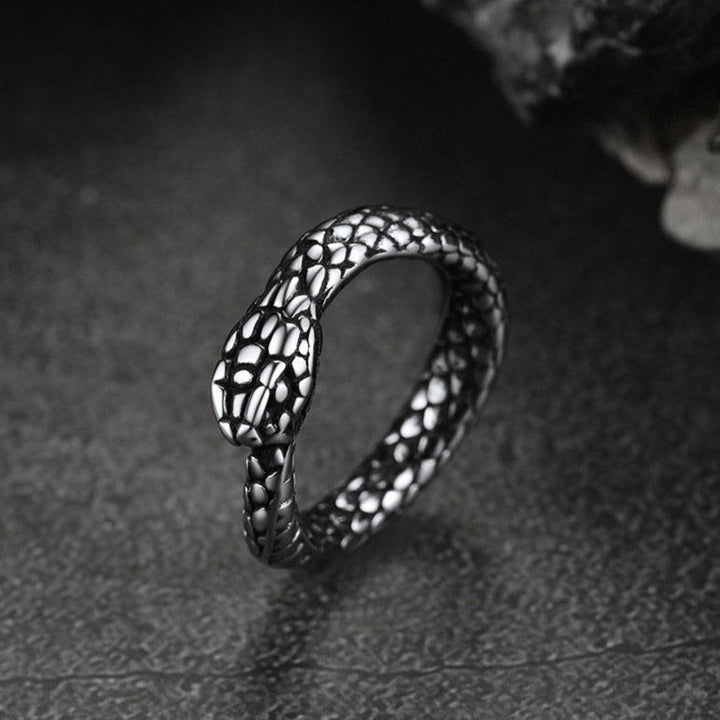 Stainless Steel Midi Snake Band Ring for Men Women