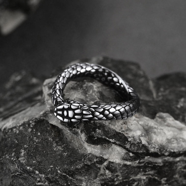 Stainless Steel Midi Snake Band Ring for Men and Women