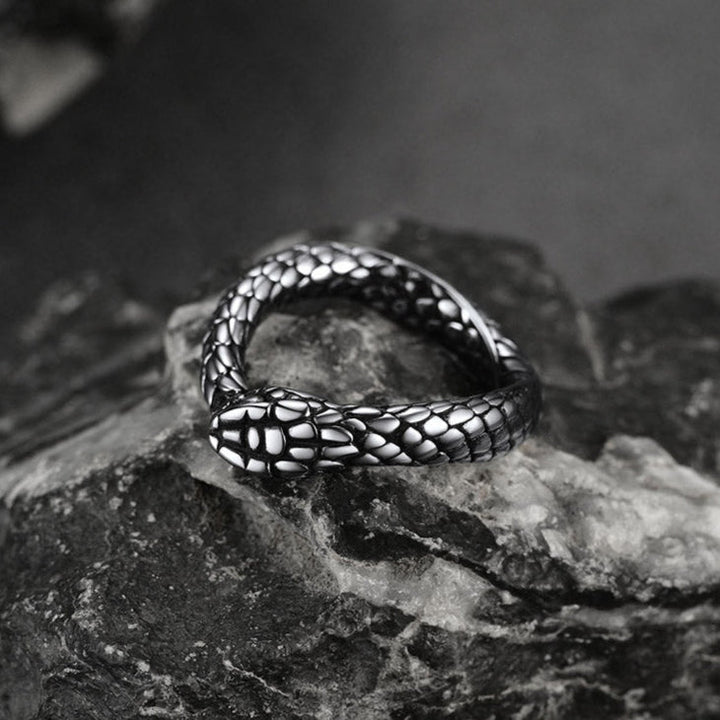 Stainless Steel Midi Snake Band Ring for Men Women