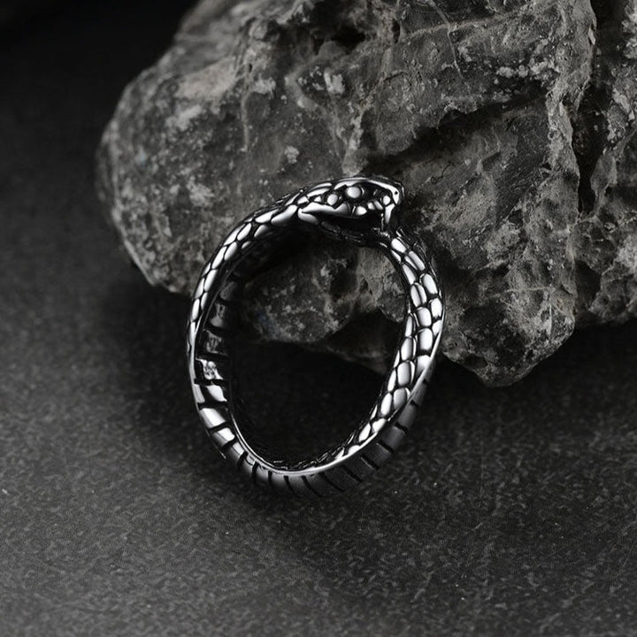 Stainless Steel Midi Snake Band Ring for Men and Women