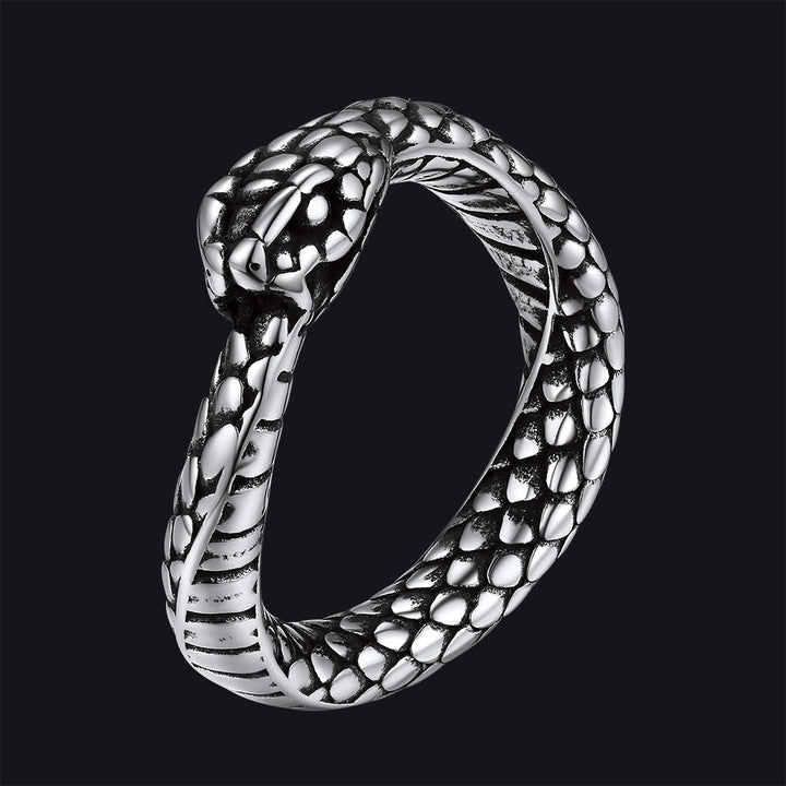 Stainless Steel Midi Snake Band Ring for Men Women