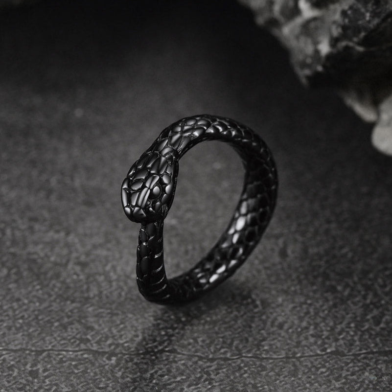 Stainless Steel Midi Snake Band Ring for Men Women