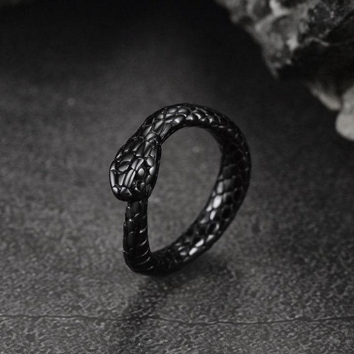 Stainless Steel Midi Snake Band Ring for Men Women