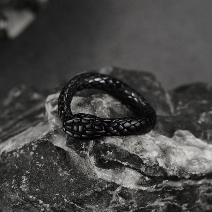 Stainless Steel Midi Snake Band Ring for Men and Women