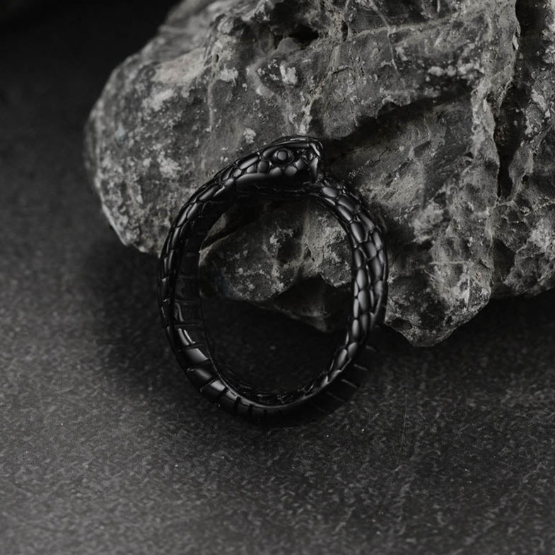 Stainless Steel Midi Snake Band Ring for Men Women
