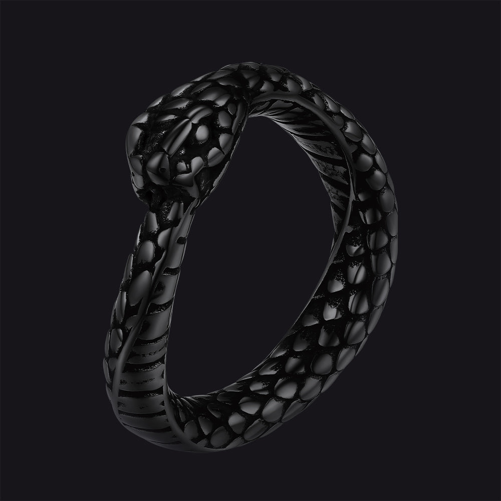 Stainless Steel Midi Snake Band Ring for Men and Women