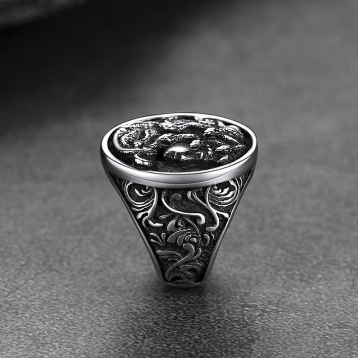 Medusa Snake Hair Ring Greek Mythology Signet Ring for Men Women