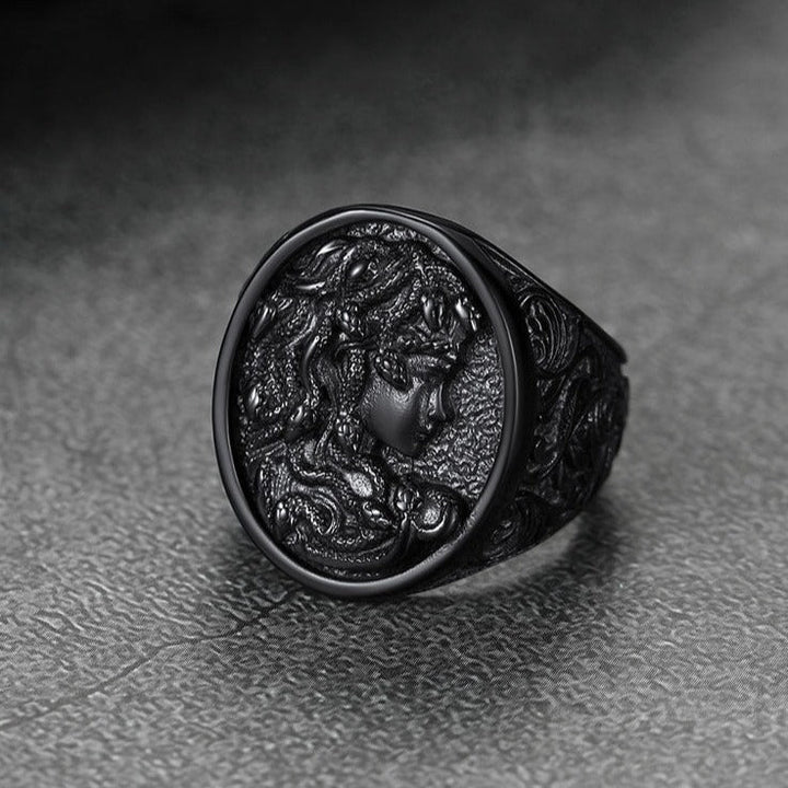 Medusa Snake Hair Ring Greek Mythology Signet Ring for Men Women