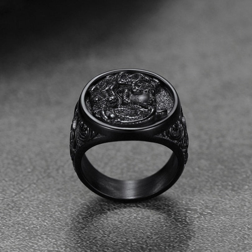 Medusa Snake Hair Ring Greek Mythology Signet Ring for Men Women