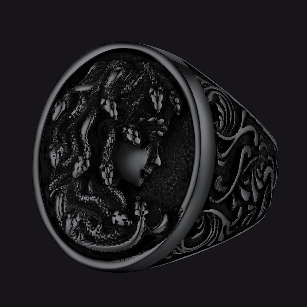 Medusa Snake Hair Ring Greek Mythology Signet Ring for Men Women