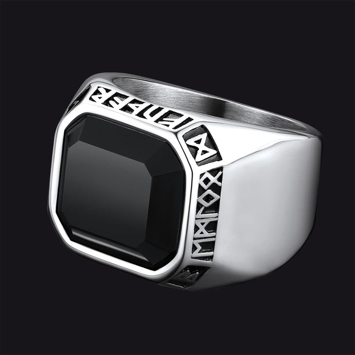 Black Onyx Stone Ring Signet Ring For Men Size 07-12