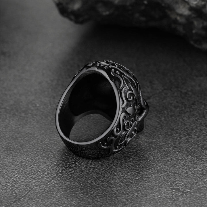 Gothic Masonic Skull Stainless Steel Ring for Men