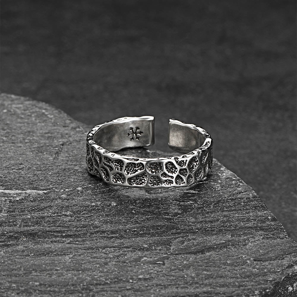 Retro Irregular Crack Finger Open Adjustable Ring for Men