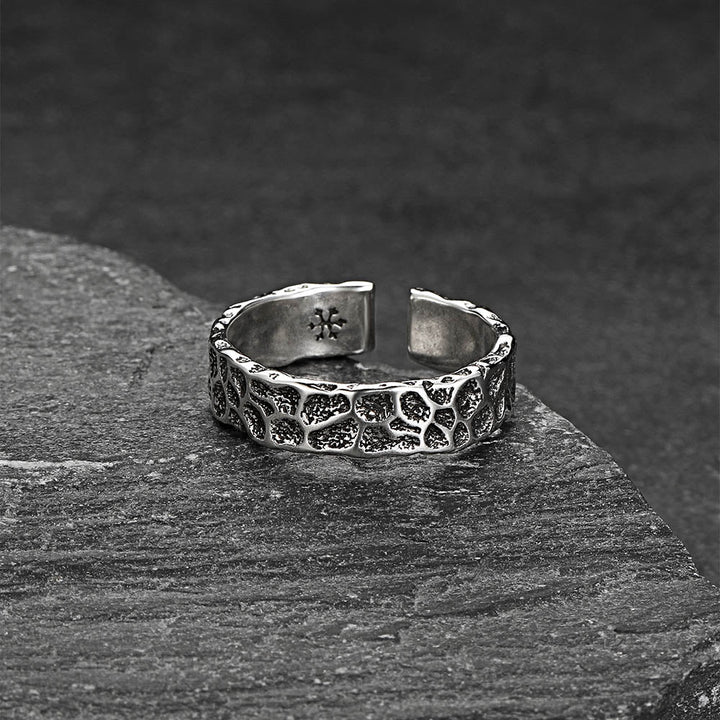 Retro Irregular Crack Finger Open Adjustable Ring for Men
