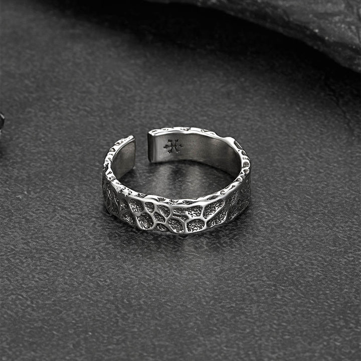 Retro Irregular Crack Finger Open Adjustable Ring for Men