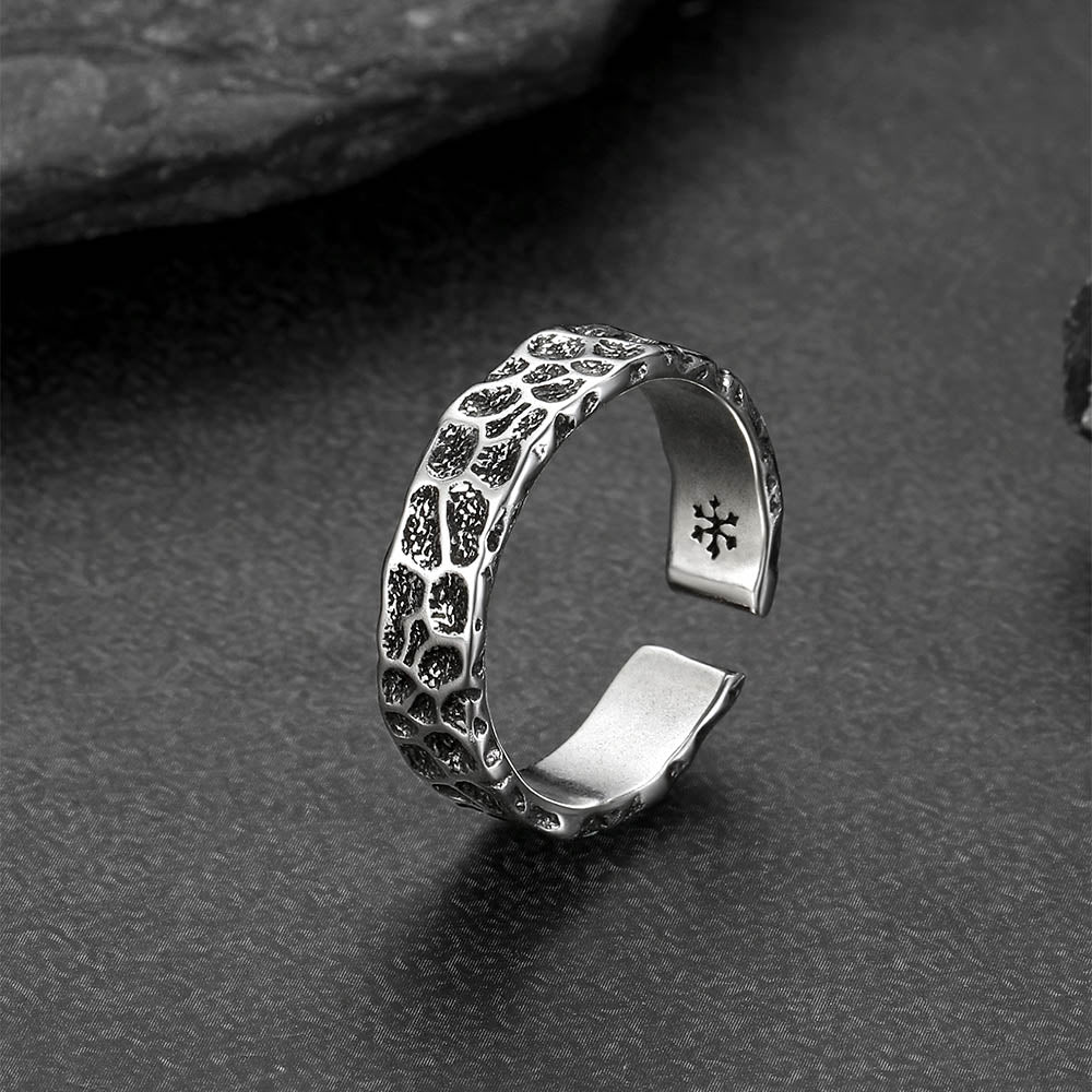 Retro Irregular Crack Finger Open Adjustable Ring for Men