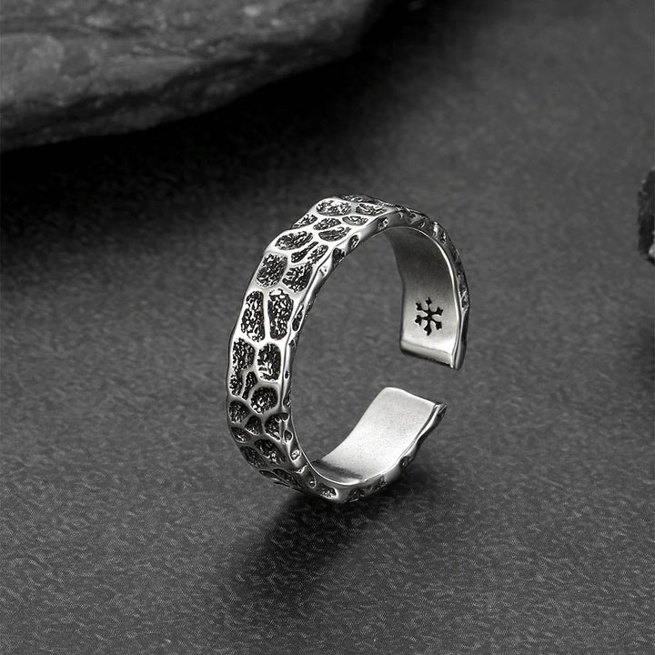 Retro Irregular Crack Finger Open Adjustable Ring for Men