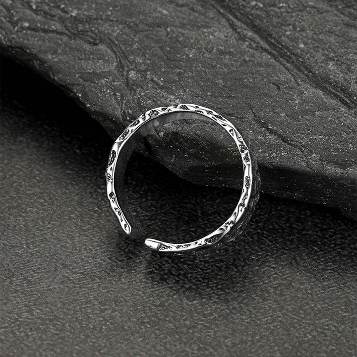 Retro Irregular Crack Finger Open Adjustable Ring for Men