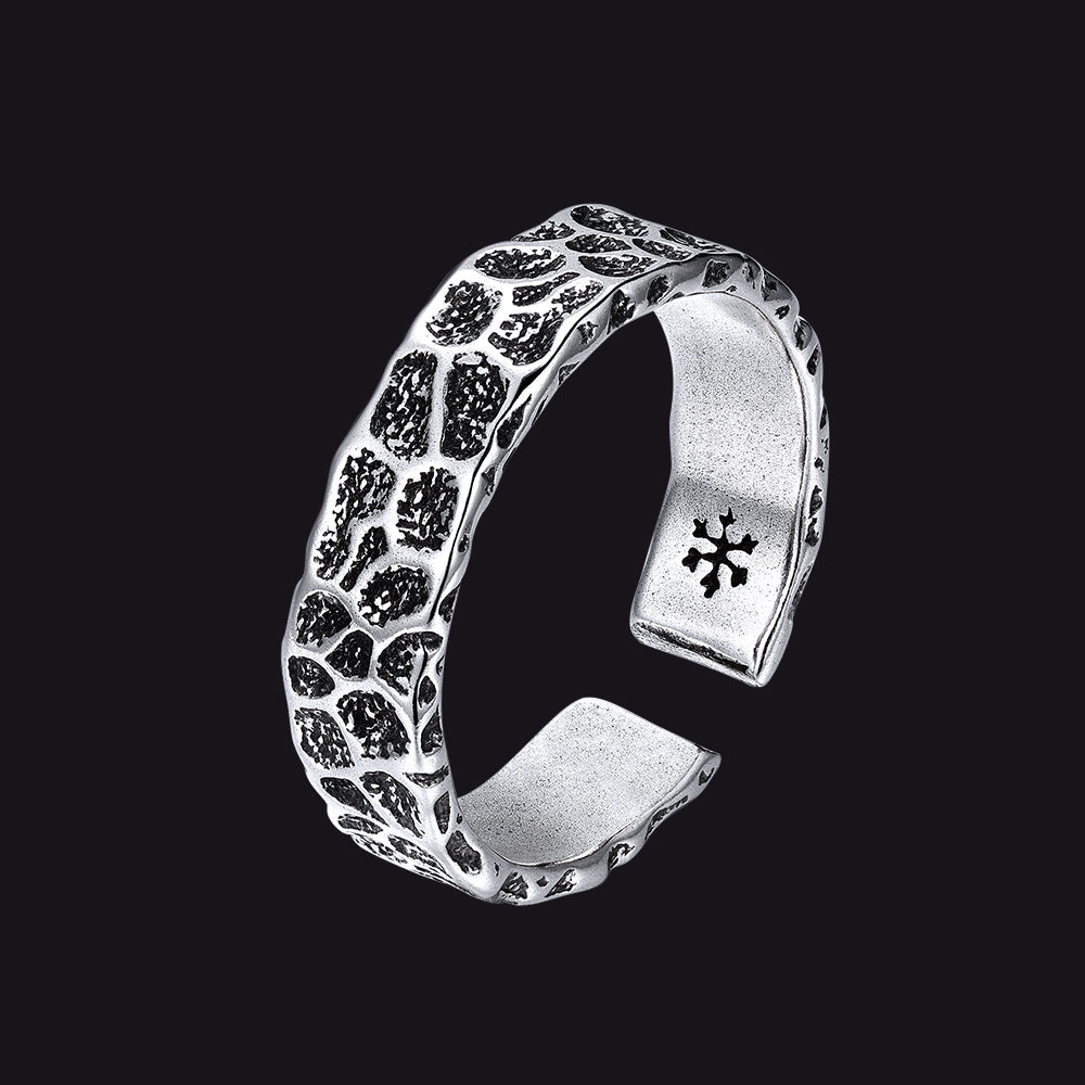 Retro Irregular Crack Finger Open Adjustable Ring for Men
